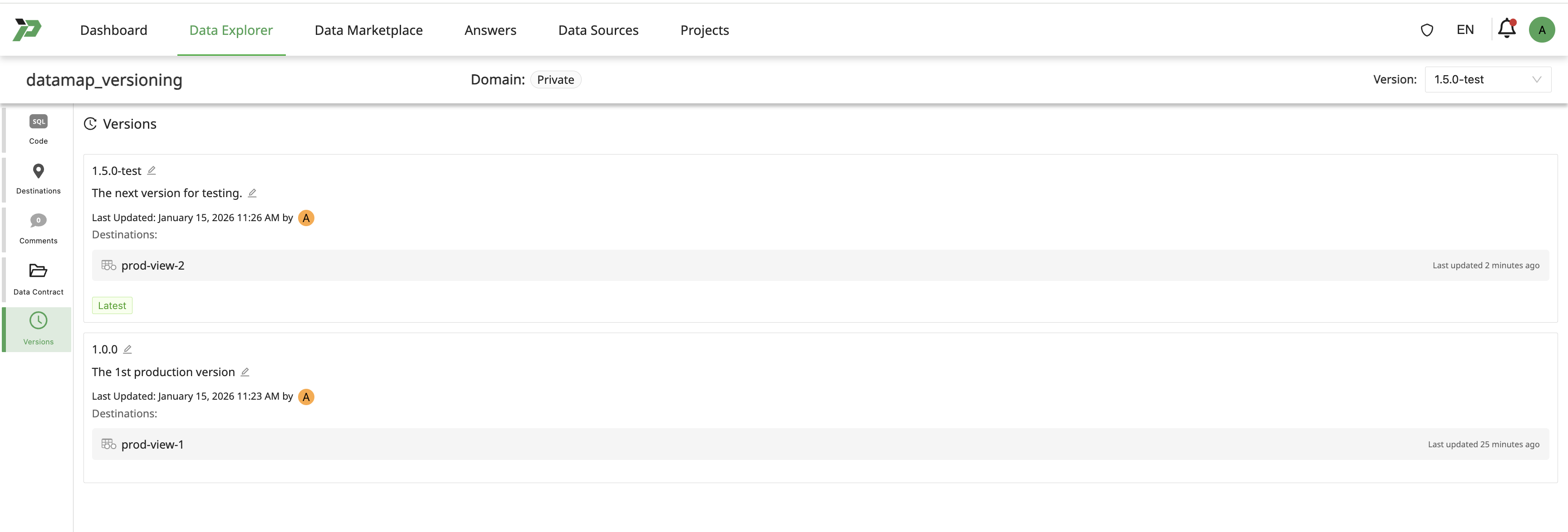 List Multiple Versions
