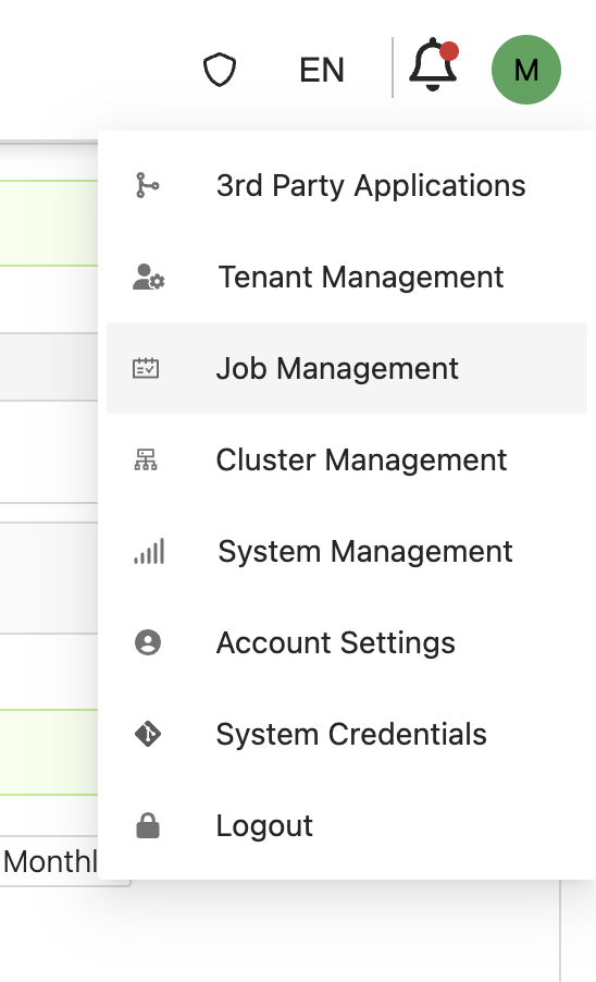 Go to Job Management Page